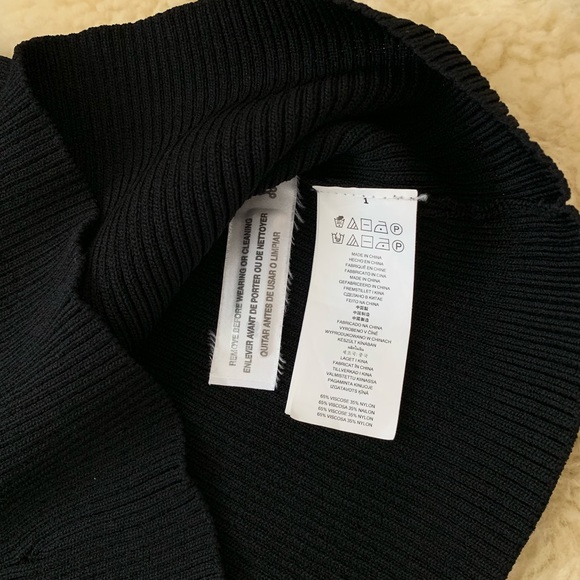 Crewneck Ruffle-Cuff Stretch-Viscose Ribbed Top - Picture 2 of 5